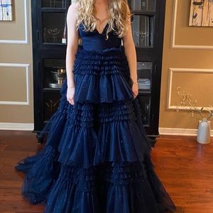 Navy Sherri Hill ball gown